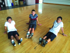 Ryan Greenwell, Michael Souther, and Tahoe Obregon take weekly tap lessons along with two other boys and will perform in the June concert. photo courtesy of Kona Dance and Performing Arts