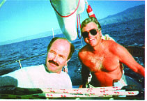 The author, at right, with first mate, Tony Hiegel.