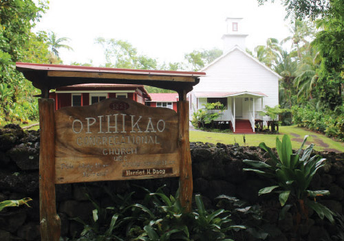 ‘Opihikao church along Kapoho-Kalapana Road was founded in 1823 and continues to hold weekly services.
