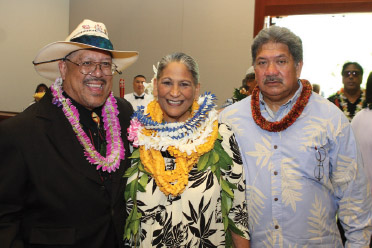 Skylark with the late Dennis Kamakahi and Kimo Laau at the 2011 Lifetime Achievement Awards photo courtesy Hawai‘i Academy of Recording Arts 