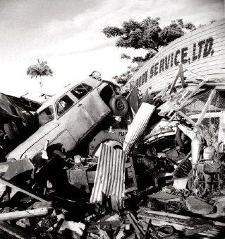 Debris piled high, 1960. Pierce Collection