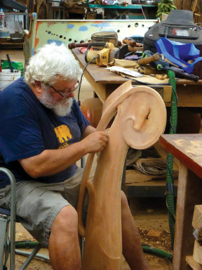 Co-founder and master woodturner Cliff Johns. photo courtesy of Hawai‘i Artist Collaboration