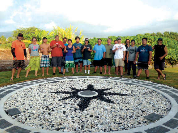 Lanikila Learning Center students at the star compass. photo courtesy of Karen Eoff