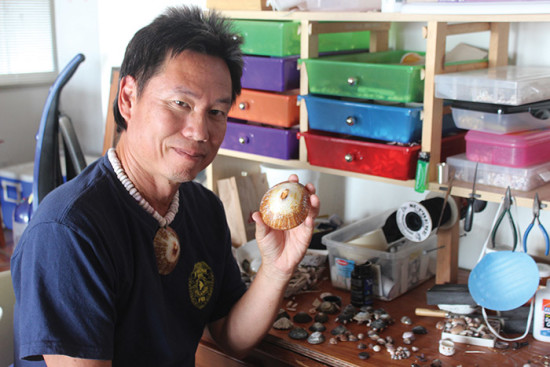 Billy Lum with ‘opihi shell.