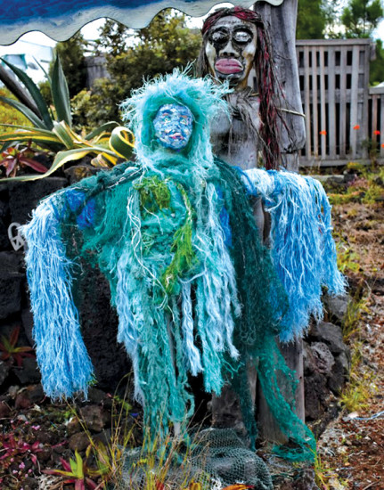 Seahag is a creation from microplastics and rope found Kamilo Beach. photo by Ikey Jackson