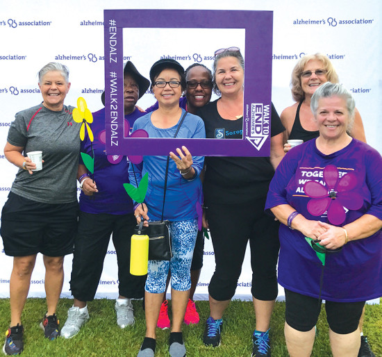 Club members and friends gather to support the Alzheimer's Association Walk. photo courtesy of Soroptimist Intl. of Kona