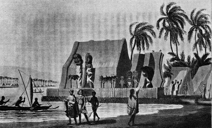 1821 Ahu‘ena by Louis Choris. Kamehameha in Kona: Two Documentary Studies by Dorothy B. Barrere, Bernice Pauahi Bishop Museum, Honolulu, Hawai‘i.
