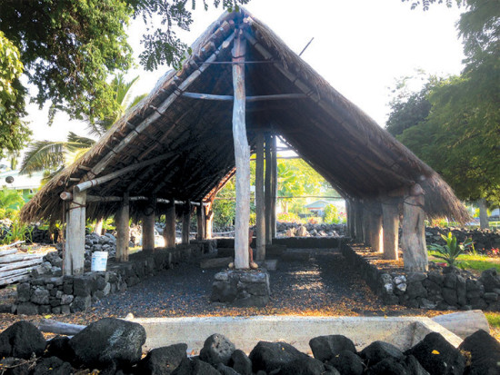 Side view of the restored Hale o Ho‘oponopono. photo by Gayle Greco
