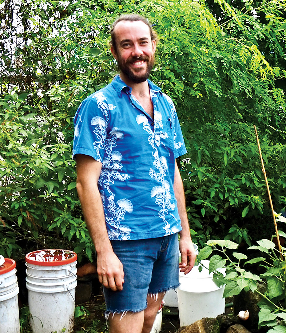 Michael Pierron, founder of Hilo UrbFarm. photo by Brittany P. Anderson