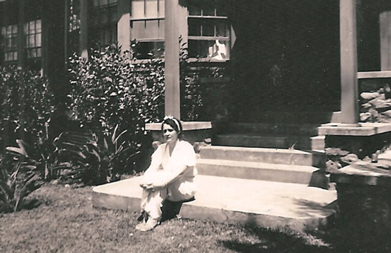 Anna Leialoha Lindsey Perry-Fiske on the front porch. photo courtesy Anna Ranch Heritage Center