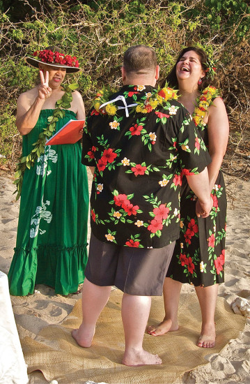 May 16, 2013: Melanie and Tony’s wedding, Waialea Bay (Beach 69). photo courtesy Michael F. O’Brien 