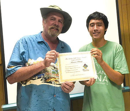 Ken Love with teen Xavier Chung, 2017 recipient of HTFG's Leslie Hill Service Award. photo courtesy of HTFG 