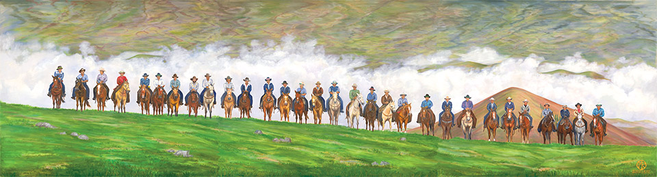 “The Line Up” mural at Parker Ranch Center. photo courtesy of Marcia Ray