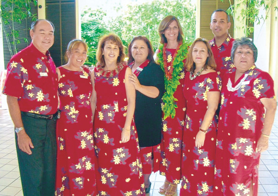 BIVB team at annual BIVB meeting in 2007. From left: George Applegate, Margo Bunnell Mau, Lori Yoneda, Gale Kihoi, Kristin McGrath, Missy Kaleohano, Eric Dutro, and Karen Sakoda. photo courtesy of George Applegate