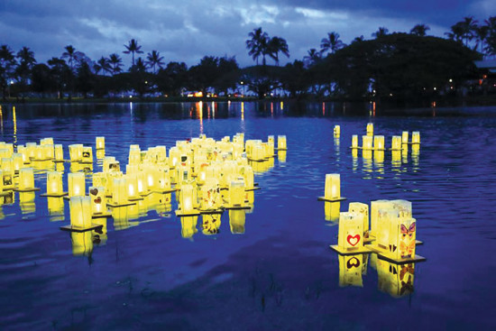 Hawai‘i Care Choices’ Celebration of Life Lanterns event on the Wailoa River. photo courtesy of Hawai‘i Care Choices