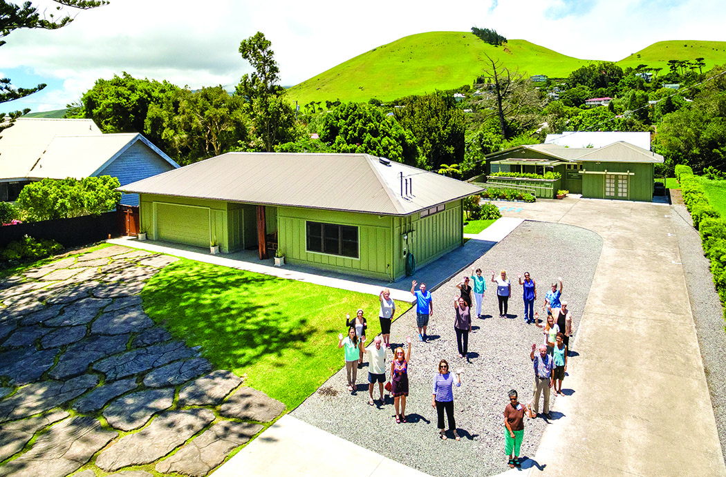 Aerial view of North Hawai‘i Hospice and staff in their Kamuela office on Kawaihai Road. photo courtesy of North Hawai‘i Hospice