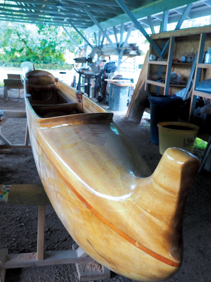 Nearly finished canoe.