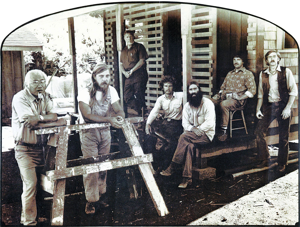 Boone Morrison (far right) with his Volcano House restoration crew.