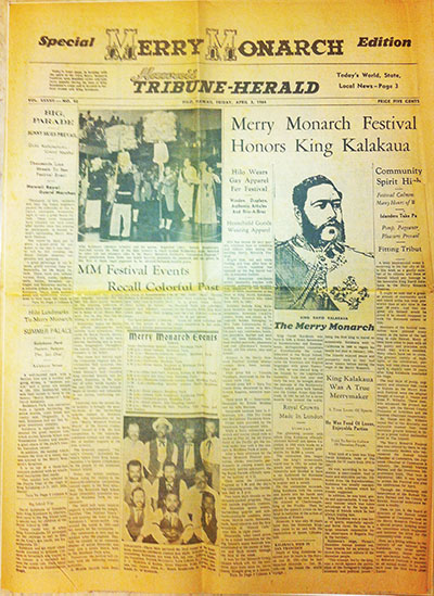 Special edition newspaper from the first Merrie Monarch Festival in 1964.