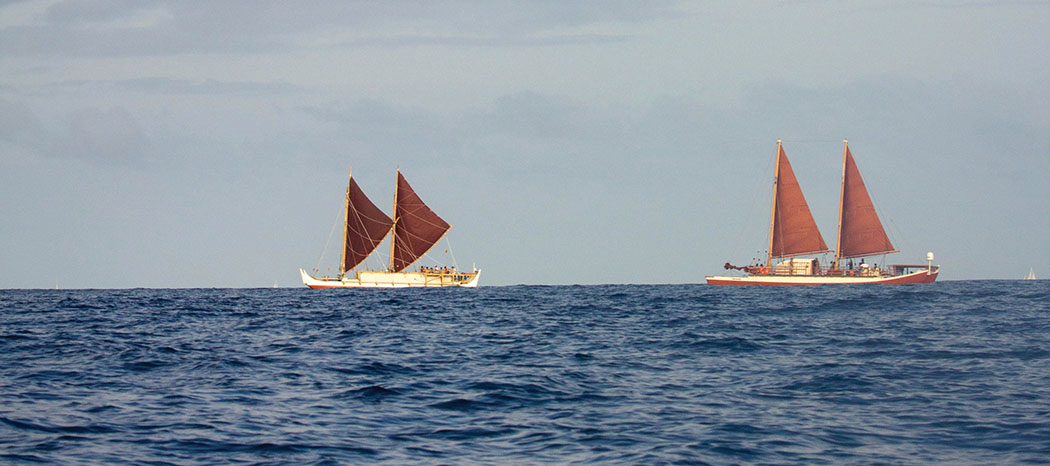 Hōkūle‘a Image ® Polynesian Voyaging Society. Photo © ‘Ōiwi TV. Photographer: Kaipo Kī‘aha