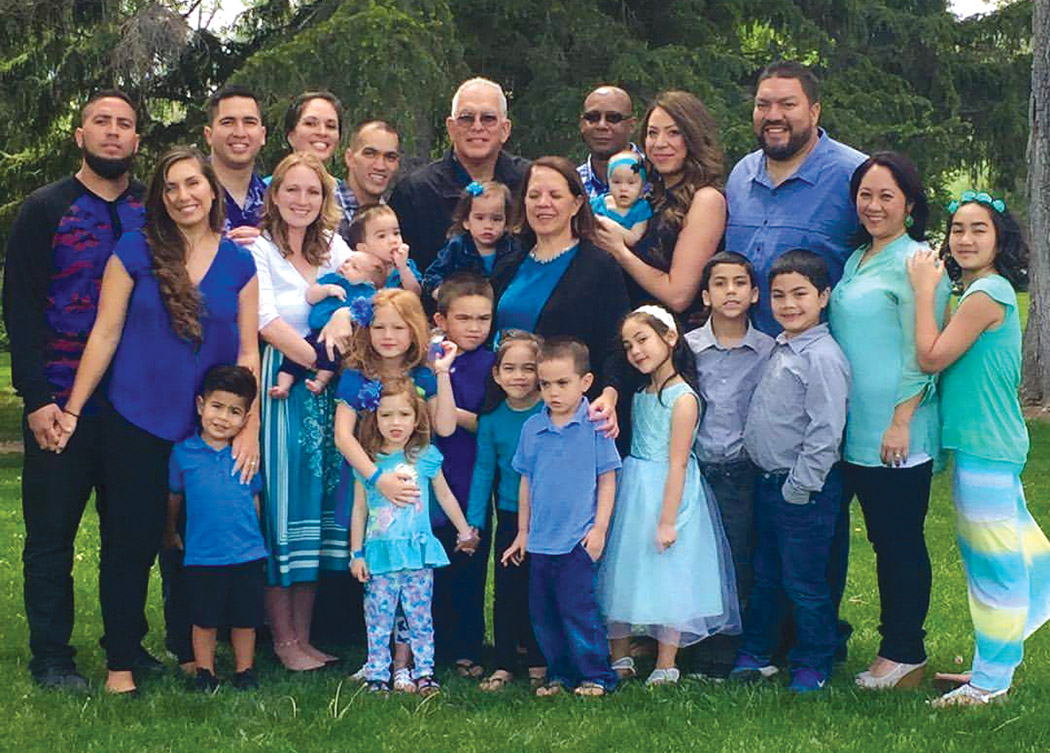 Sanchez family and descendents. Gwen Sanchez center with her husband and their children, children’s spouses and grandchildren, all descendents of one of the original Gannenmono, Toshiro Sato. photo courtesy of Jamelyn Pe‘a