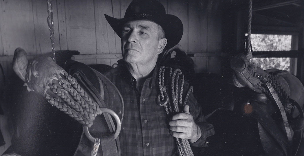 Rancher Billy Paris in the Palika Ranch Saddle House, 1990s.