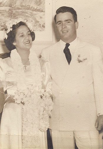 Billy Paris weds Bertha Herrmann, April 14, 1949.