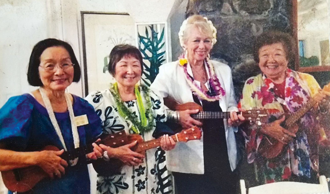 Aunty Leifi and some of her ‘ukulele students. photo courtesy of Leifi Ha‘o