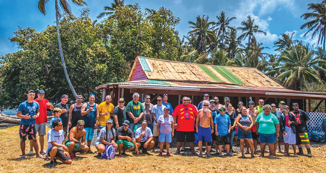 Hale ‘ohana in front of their family home, known as the red house. photo by G. Brad Lewis