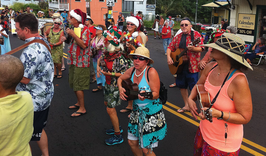 Puna ‘Ukulele and Kanikapila Association (PUKA) winners of 2012 Pāhoa Parade—Best Community Spirit. photo courtesy Damon Tucker
