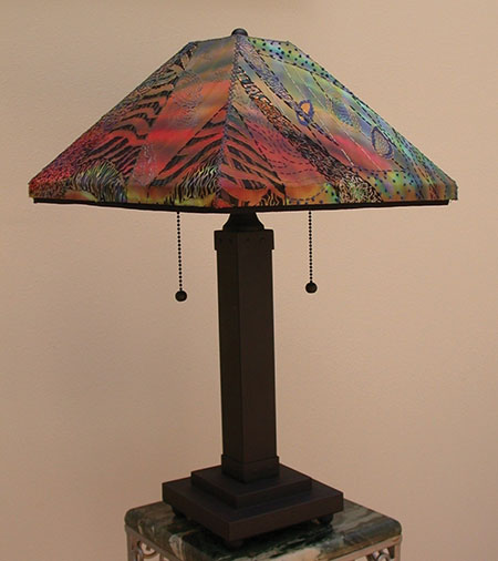 "Lantern for the Journey": dyed Batik silk, hand stitched