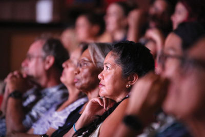 Enthralled movie watchers at the 2018 Made in Hawai‘i Film Festival. photo courtesy of Larkin Pictures LLC