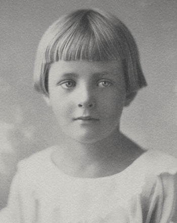 Louise Hawkins as a young girl. photo courtesy of Jennifer Rice