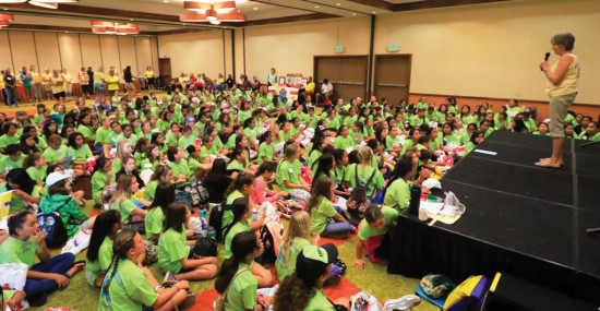 Cindy Armer, chair of the GEMS event, welcomes the participants. photo courtesy of AAUW Kona Branch