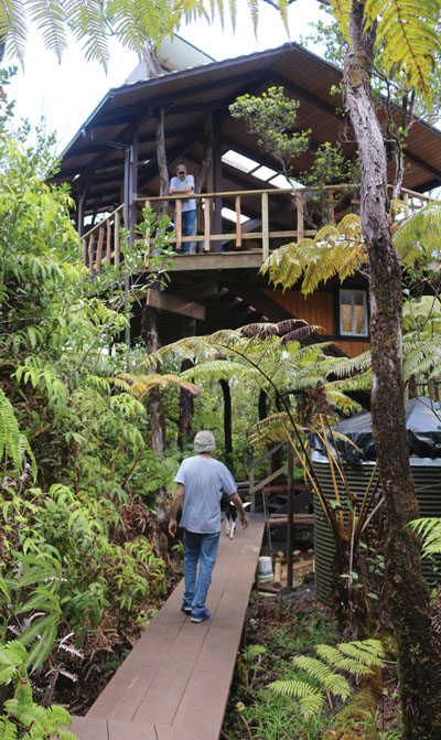 Walking up to the third treehouse that Skye is building. It is currently under construction. photo by Lara Hughes