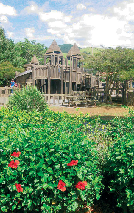 Anuenue Playground at Waimea Park was built and landscaped with Waimea Outdoor Circle volunteers.
