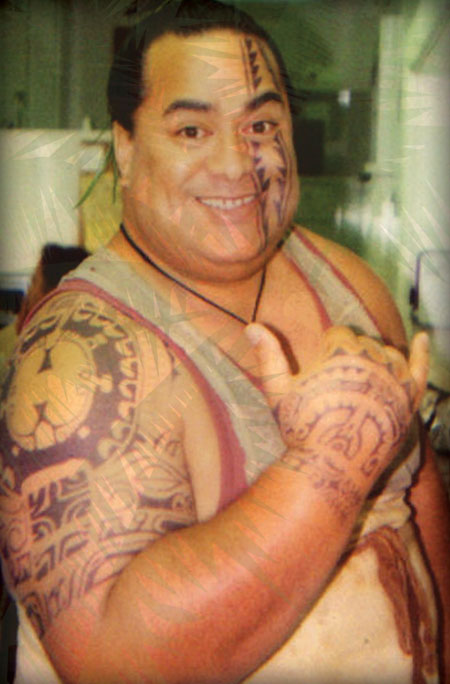 A memorable face: Tattoo Face in the romantic comedy “50 First Dates.”