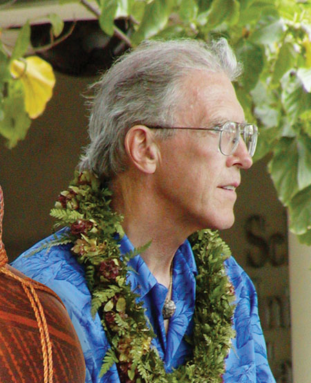 Bruce Ka‘imiloa Chrisman, M.D., is recognized for his research into native Hawaiian gourds (ipu) and for reviving the Ni‘ihau method of ipu decoration, which was nearly lost.