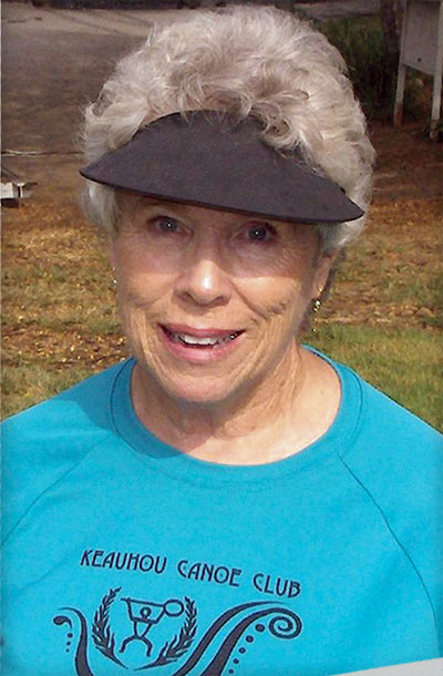 New Race Honors Jane Bockus: In its 30th year, Keauhou Canoe Club (KCC) honors founding member Jane Bockus with the first annual Jane’s Long Distance Race on Sept. 11. Bockus says the race is a warmup to the Moloka‘i Channel crossings with a 32-mile course from ‘Anaeho‘omalu Bay to Keauhou Bay. Crews of up to 12 members must perform open-ocean seat changes so all entries must be accompanied by an escort boat. For info, visit http://www.keauhoucanoeclub.com/home/janes-s-race-info-and-rules. photo by Vytas Katilius