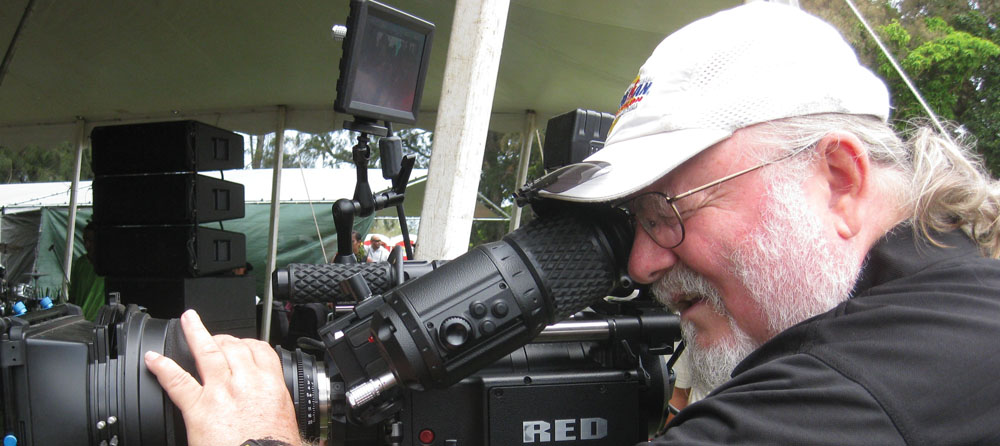 Keith Nealy filming with his latest technology, the RED Digital Cinema camera.