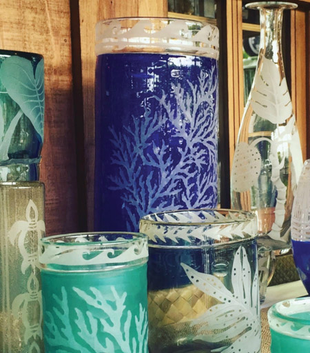 Heather’s glass art pieces. photo courtesy of Heather Mettler