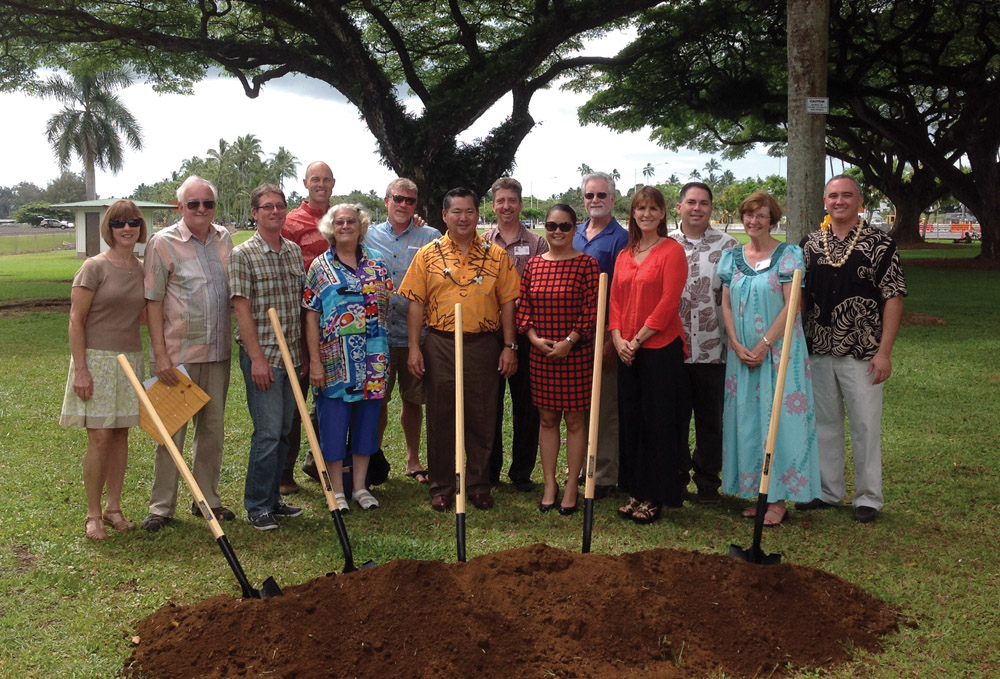 Groundbreaking ceremony for Hilo Bayfront Trails in July 2015. photo courtesy K.T. Cannon-Eger