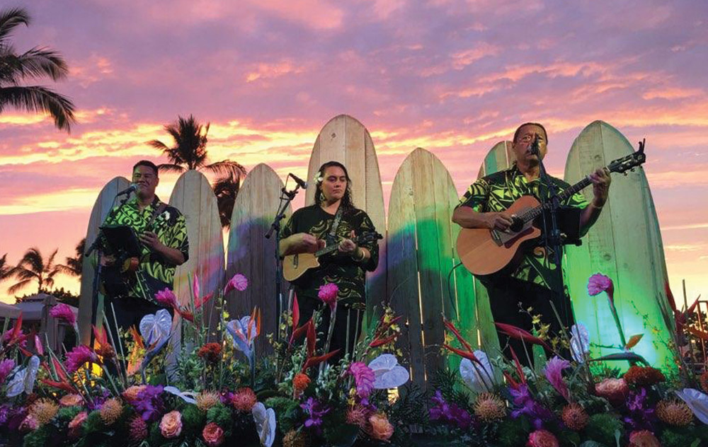 Maka Gallinger performing at the Island Breeze Lū‘au at the King Kamehameha Hotel.