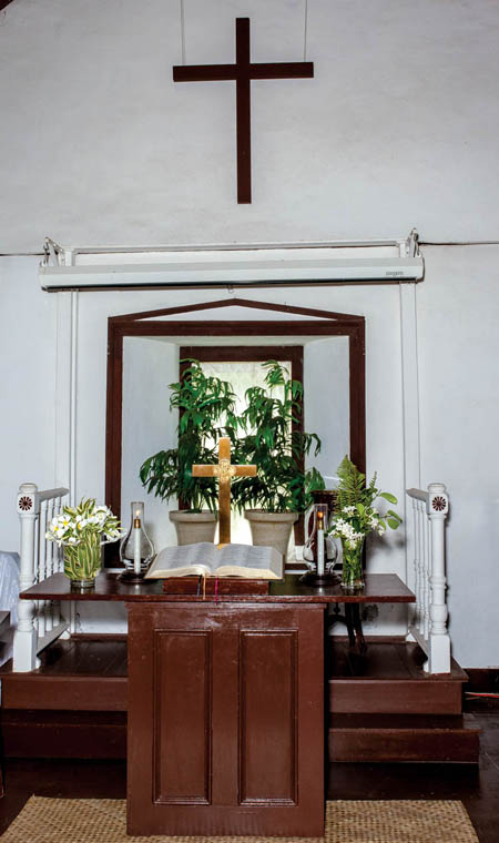 Interior detail of the pulpit. photo courtesy of Malle Zablan Photography