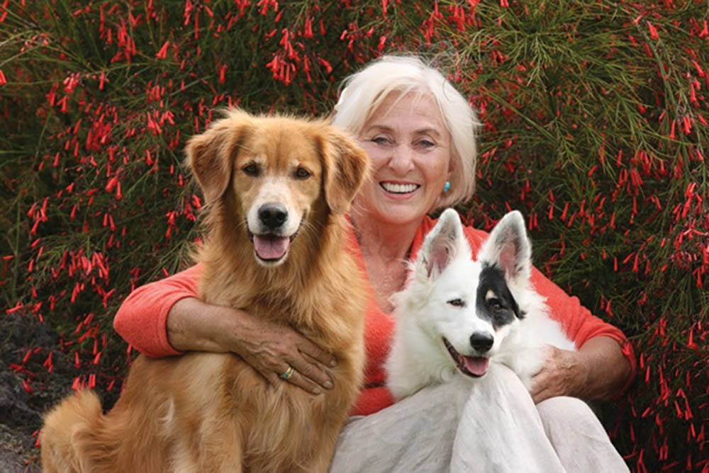 Linda with her dogs. photo courtesy of Linda Tellington-Jones