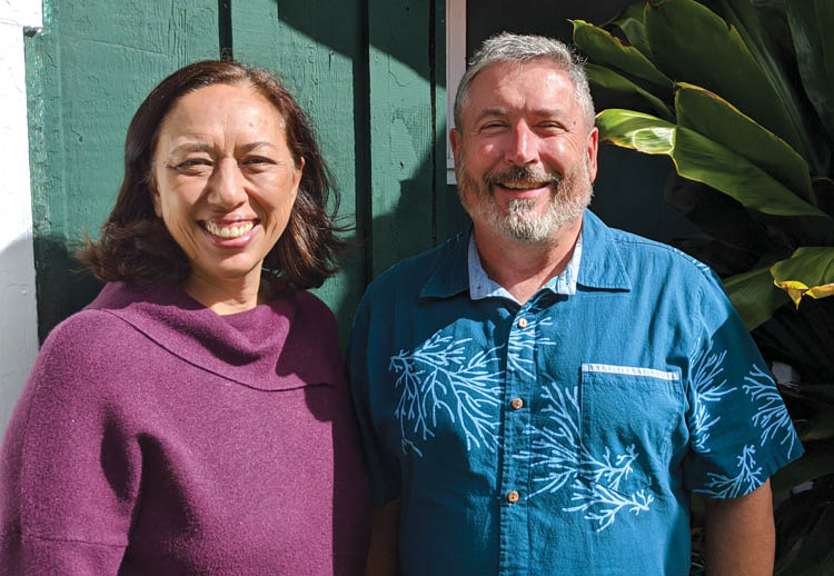 Cheryl Ka‘uhane Lupenui, The Kohala Center’s president and chief executive officer, and Liam Kernell, director of communications at The Kohala Center. 