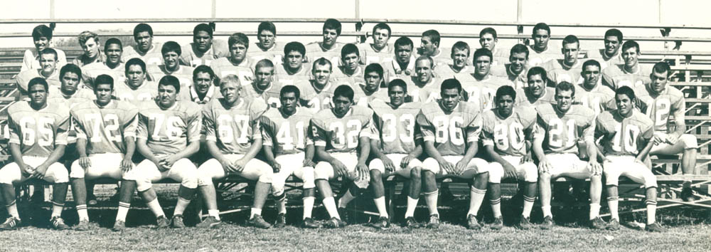 Young Paul and his fellow football team players of Kailua High School. photo courtesy of the Neves ‘ohana collection