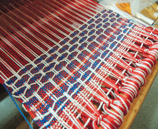 A simple over-under loom weaving technique. photo by CTarleton