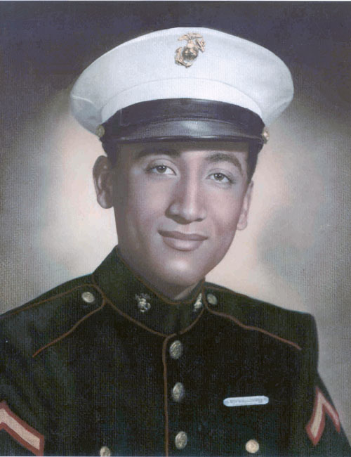 Marine Corps portrait of Lanakila Manini when he entered the Marines in 1951. photo courtesy of Lanakila Manini