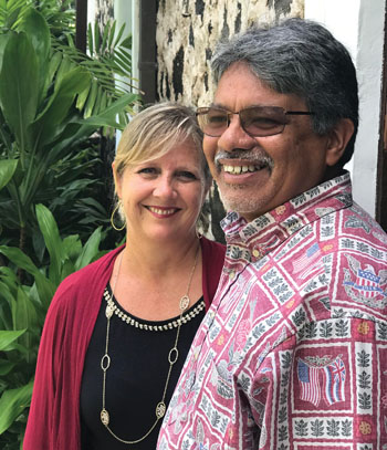 Pictured with wife Kim, Rev. David de Carvalho is the 31st pastor of Mokuaikaua Congregational Church. 